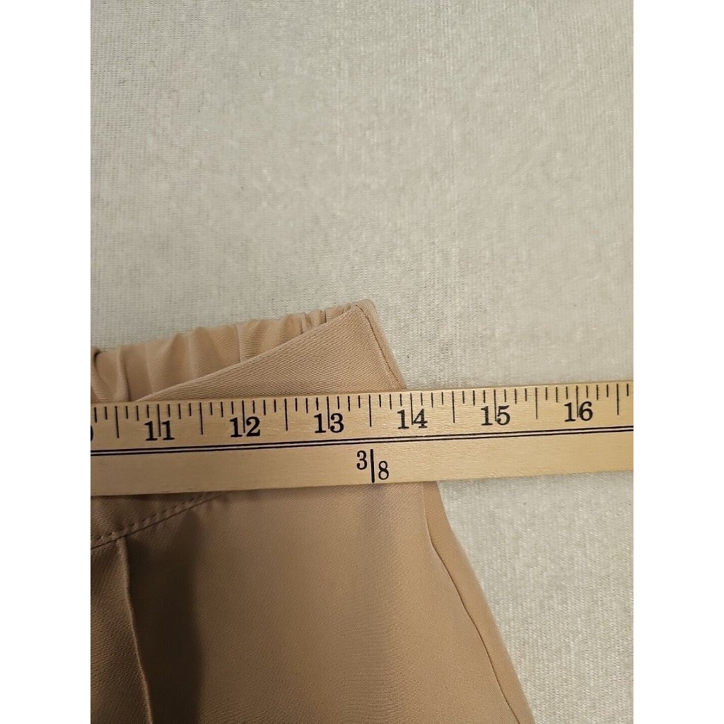 Max Wide Leg Trousers Tan Brown Gold Chain Accent High Waist Pants Uk 10 Eur 36 — image 5 of 8